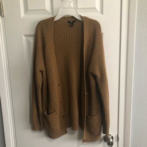 Brown elbow patch cardigan H&M